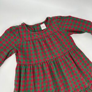 Hanna Andersson Plaid Long Sleeve Dress Girls 6-7 Red Green Christmas Christmas